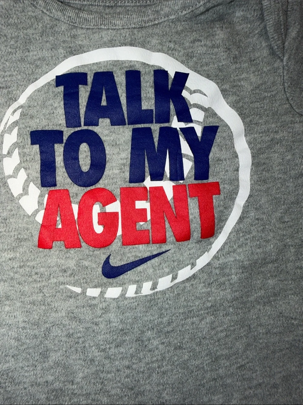 Baby Boy's Nike Gray Tee with Red & Blue Graphic + Navy Shorts - Picture 5 of 7